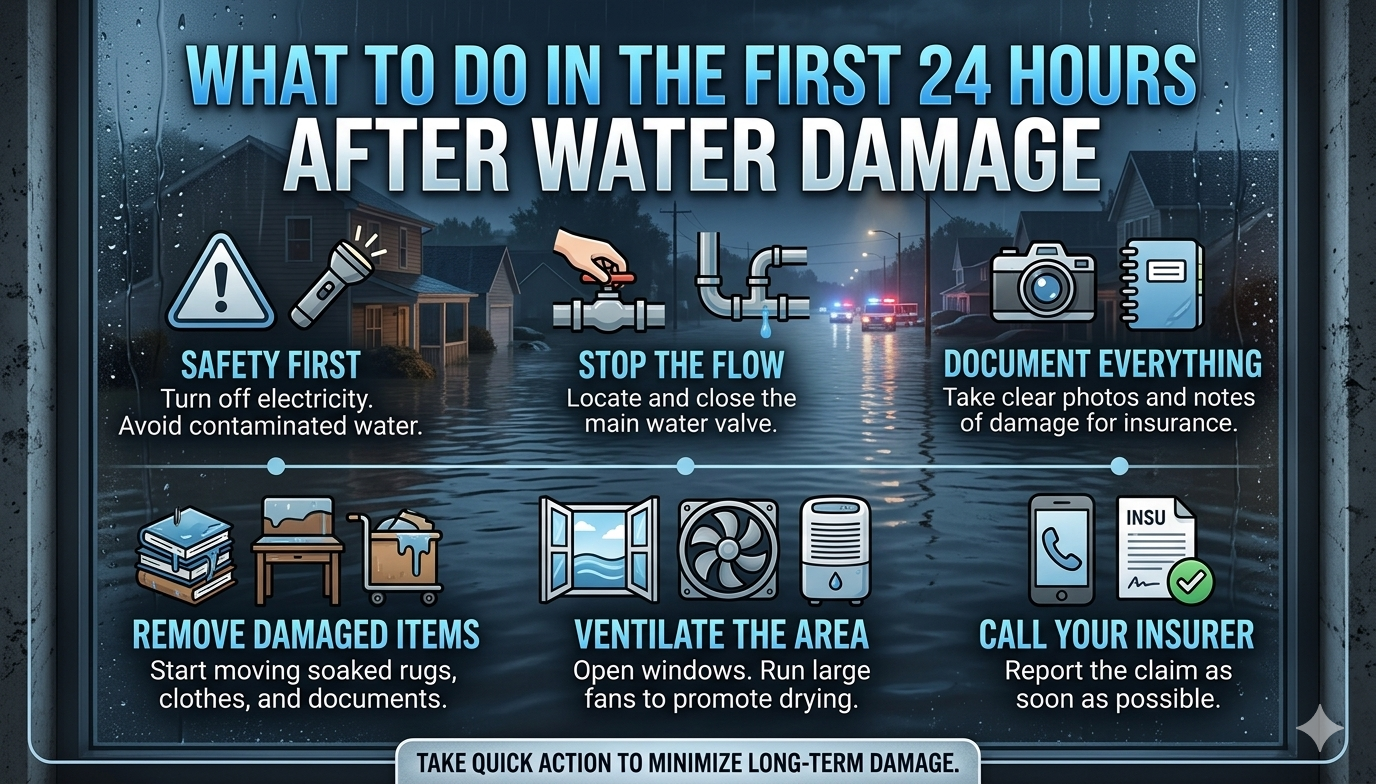 What to Do in the First 24 Hours After Water Damage